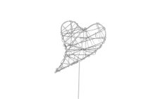 wire heart on stick