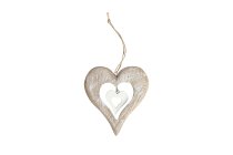 wooden heart with cutaway and heart hanger