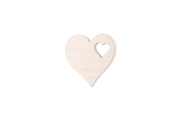 wooden heart with heart