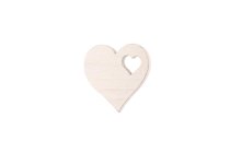 wooden heart with heart