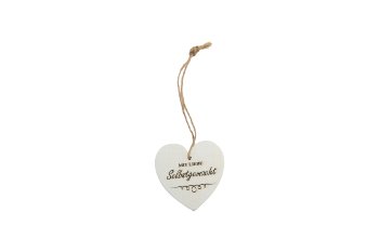 wooden heart hanger, "Selbstgemacht"