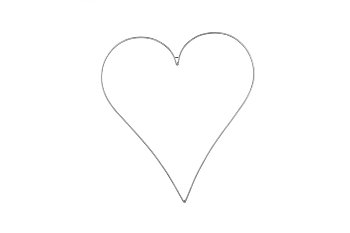 metal heart frame, pointed