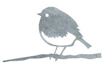 Metall-Spatz auf Ast