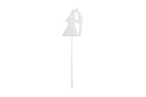 wooden bridal couple on stick
