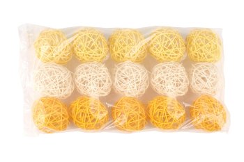 rattan ball, maize+light yellow+