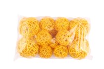 rattan balls,20pcs,yellow,7,5+5+3cm