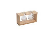 Pappelholz-Träger mit 2 Fläschchen