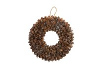 pinecone wreath with glitter