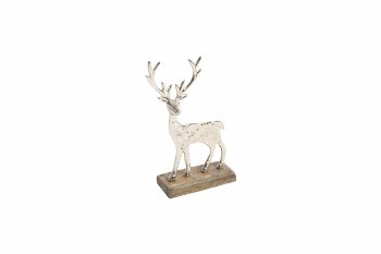 Aluminium-Hirsch auf Mangoholz