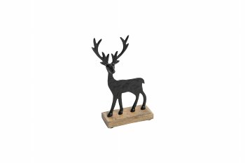 Aluminium-Hirsch auf Mangoholz