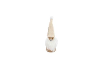 Holz-Wichtel mit Strickmütze