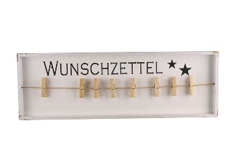 Antikholz-Wunschzettelbrett mit 8 Klammern