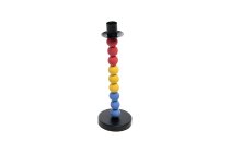 metal/woodpearl tapered candleholder