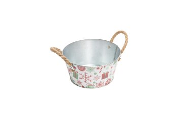 zinc pot w/ jute handles