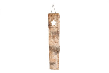 birch slab with star cutout