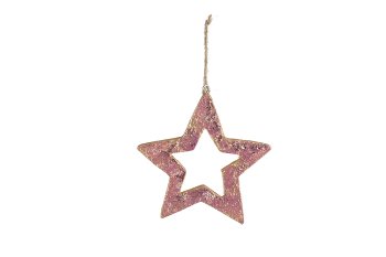 textured wooden star