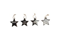 Mangoholz-Stern mit Glitzerschrift