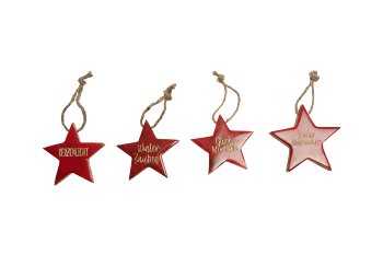Mangoholz-Stern mit Glitzerschrift