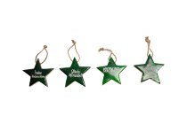 Mangoholz-Stern mit Glitzerschrift