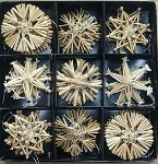 straw stars, 27pcs/box, assort.