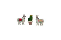 wooden alpaca/cactuses