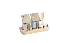 driftwood houses on plate