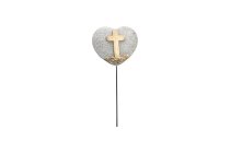 cement heart on stick