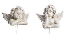 poly angel head on stick, assorted