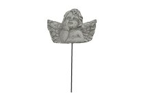 concrete angel head on stick