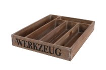 Antikholz-"Werkzeug"-Besteckkiste