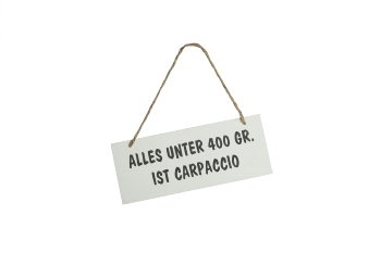 wooden sign "Carpaccio"