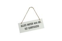 wooden sign "Carpaccio"