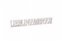 wooden text "LIEBLINGSMENSCH"