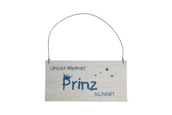 wooden board "Prinz schläft"