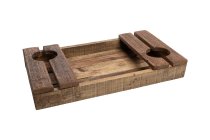 wooden wine holder tray w cutout