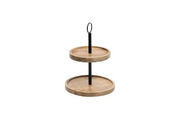 Mangoholz/Metall-Etagere