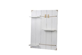 Antikholz-Wand mit 3 Regalen