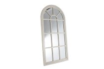 wooden mirror with arc