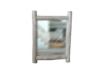 wood-framed mirror