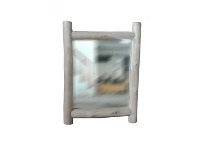 wood-framed mirror