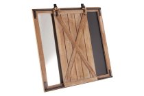 wooden wall w blackboard and mirror
