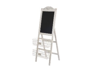 Antikholz-Tafel mit 2 Körben, stehend