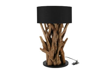 teakwood lamp whith black shade