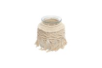 glas bottle w/ cotton yarn deco