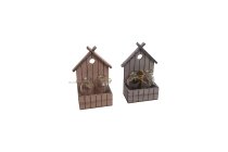 wooden box w 2 bottles