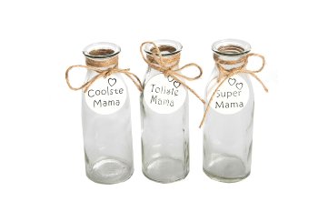 Glas-Flasche mit Anhänger "Mama"