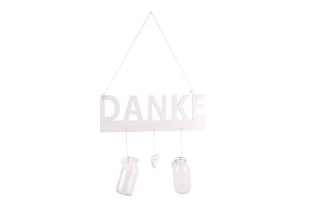 wooden mobile with 2 bottle "DANKE"