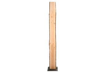 Holzbohle auf Metallfuß