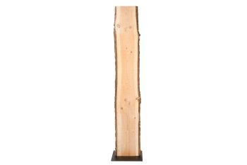 Holzbohle auf Metallfuß