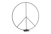 metal PEACE symbol on metal plate